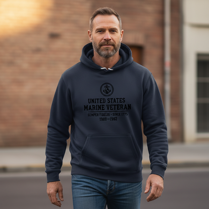 United States Marine Veteran Hoodie USMC Semper Fi Pride Pullover