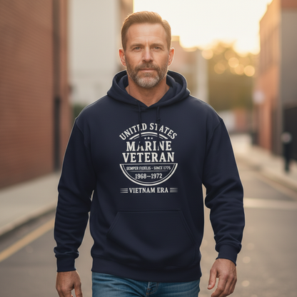 US Marine Corps Vietnam Veteran Hoodie - Proudly Served 1968-1972
