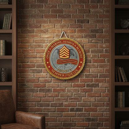 Personalized US Marine Corps Retirement Gift - Custom Name & Service Years Wall Decor