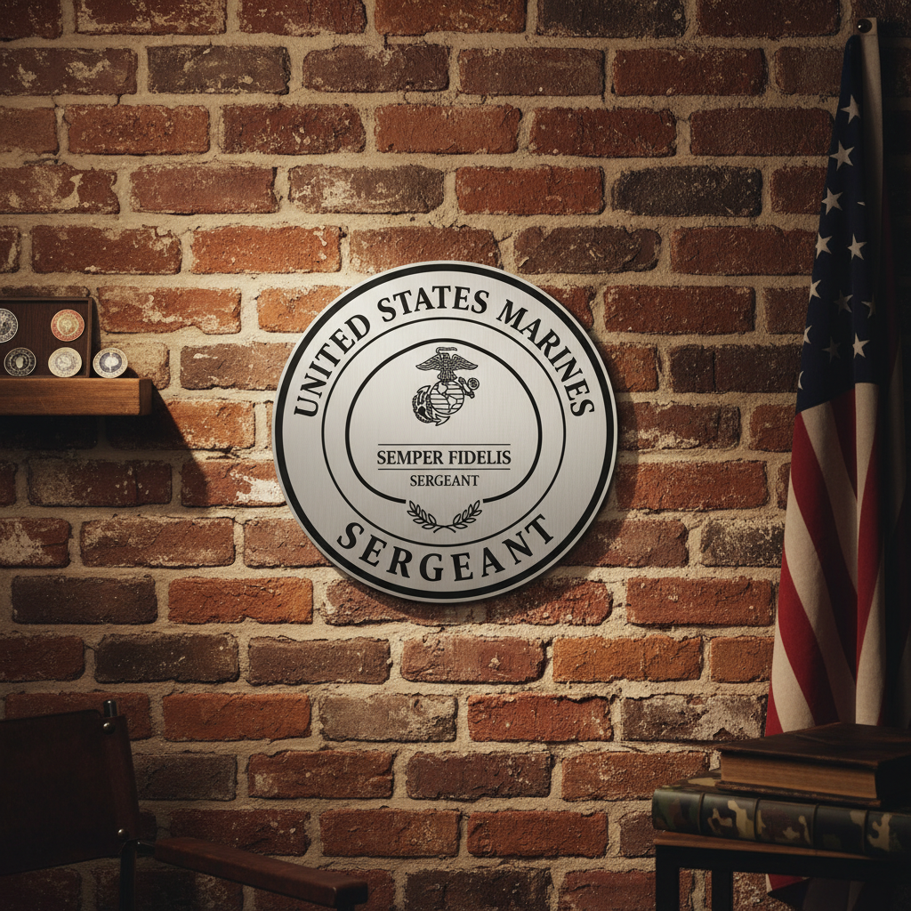 Personalized United States Marines Semper Fidelis Metal Wall Art Sign