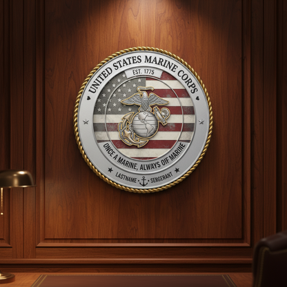 Customizable US Marine Corps Once A Marine Always A Marine Medal Design