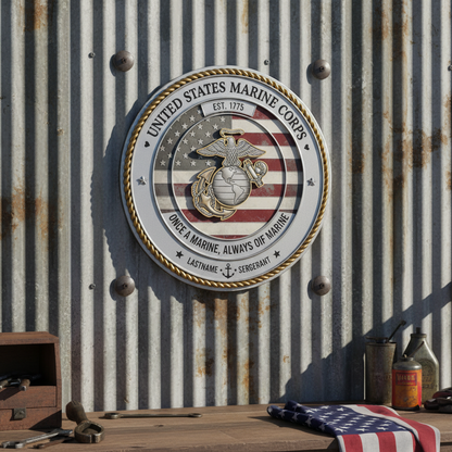 Customizable US Marine Corps Once A Marine Always A Marine Medal Design