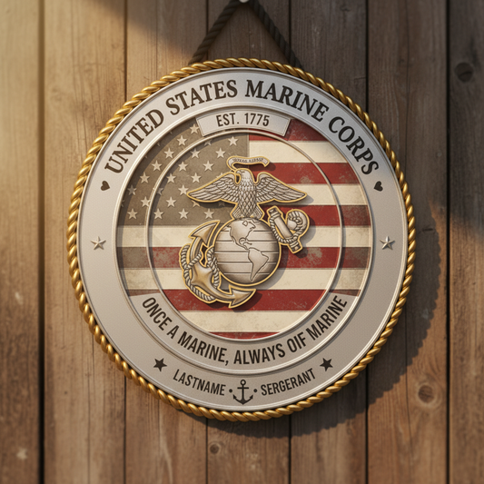Customizable US Marine Corps Once A Marine Always A Marine Medal Design