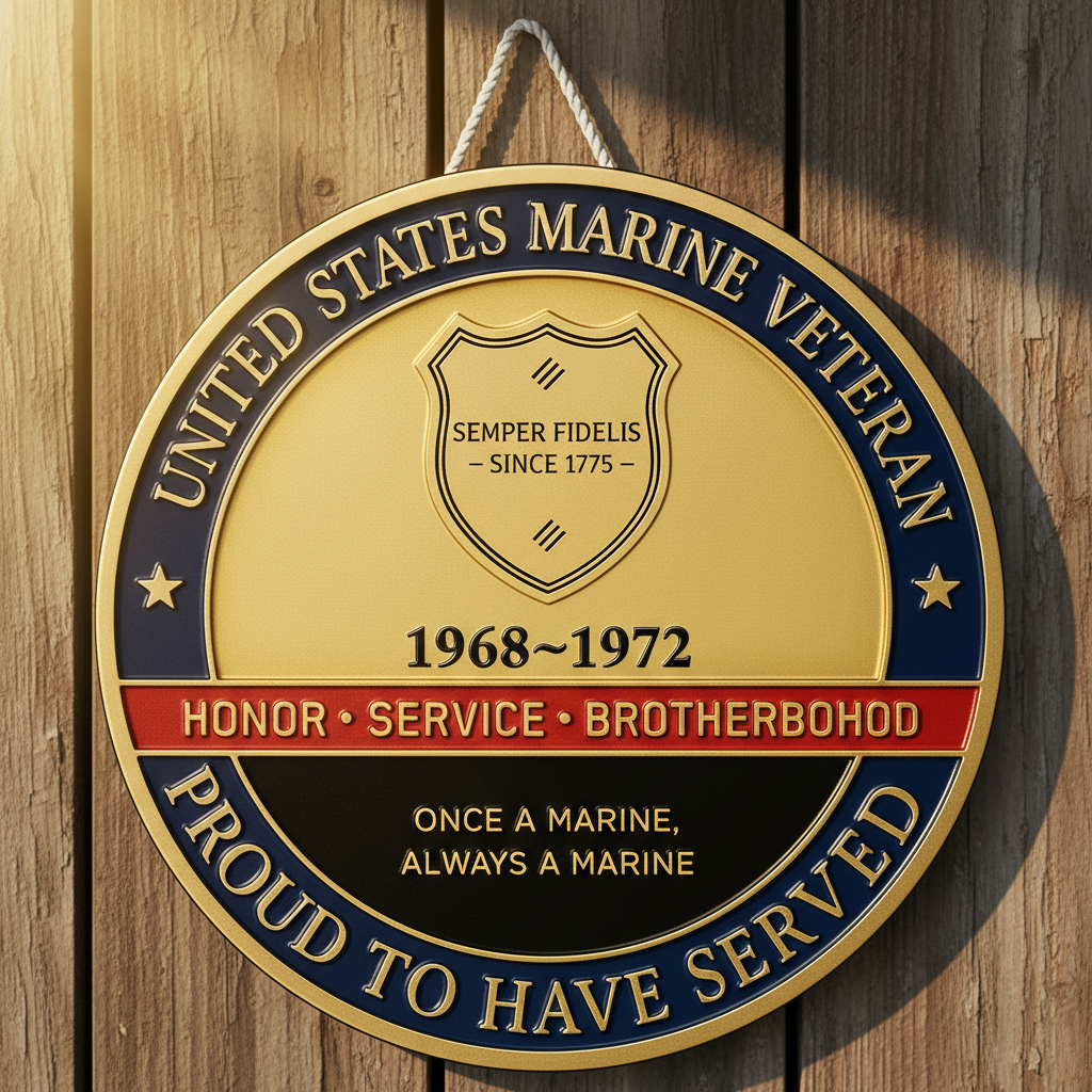 Custom USMC Veteran Wall Decor - Proud To Have Served Marine Sign - Once A Marine Always A Marine Wall Art