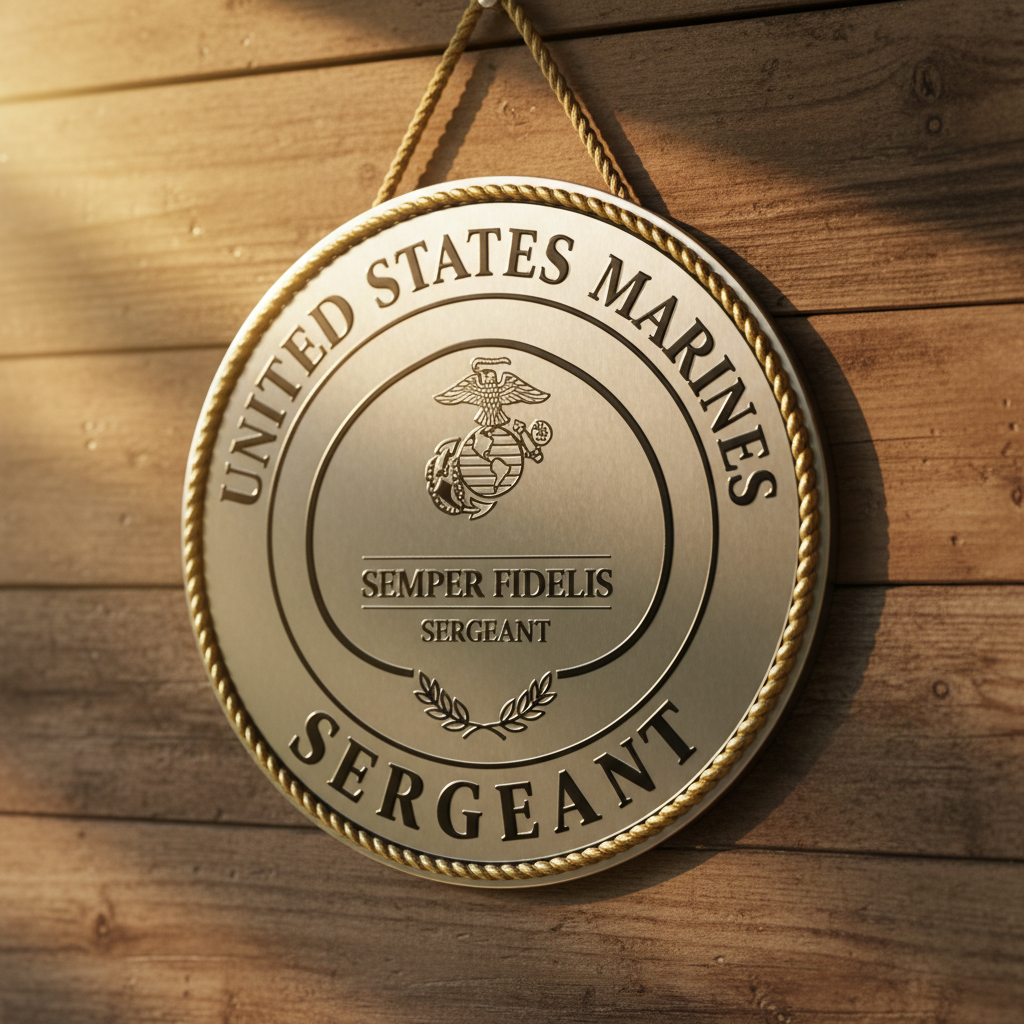 Personalized United States Marines Semper Fidelis Metal Wall Art Sign