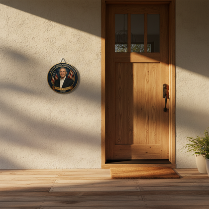 Personalized US Marine Veteran Round Wood Wall Sign - Custom Military Portrait Plaque with Name & Years of Service - Semper Fi USMC Tribute Gift