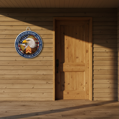 Personalized USMC Eagle Wall Decor - Custom Name Marine Corps Sign - Once A Marine Always A Marine Wall Art