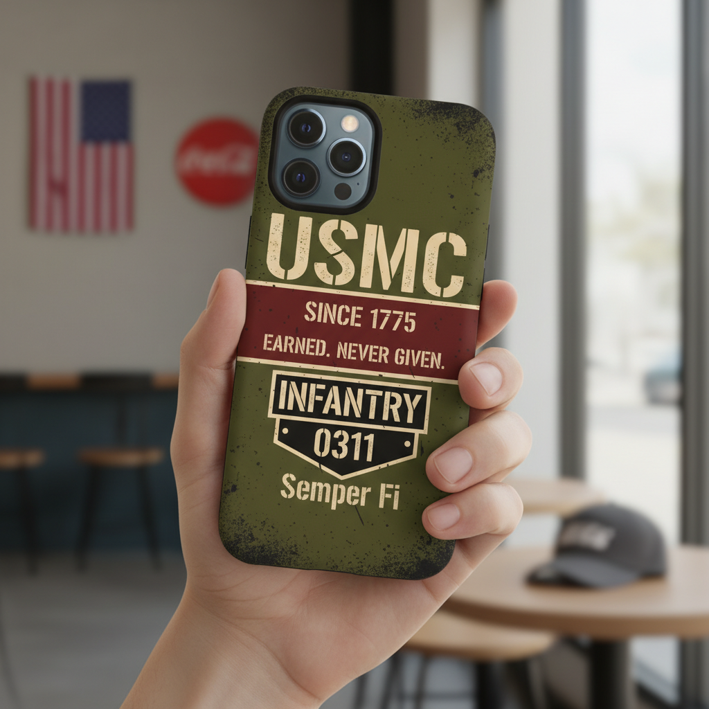 USMC Infantry 0311 Semper Fi Custom Phone Case - Personalized Marine Corps Veteran Gift