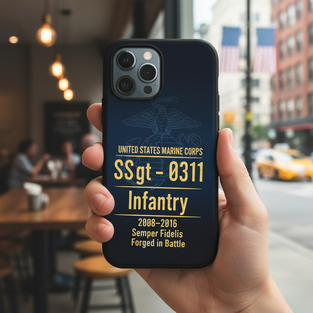 Custom US Marine Corps Phone Case - Personalized SSgt 0311 Infantry Veteran Gift