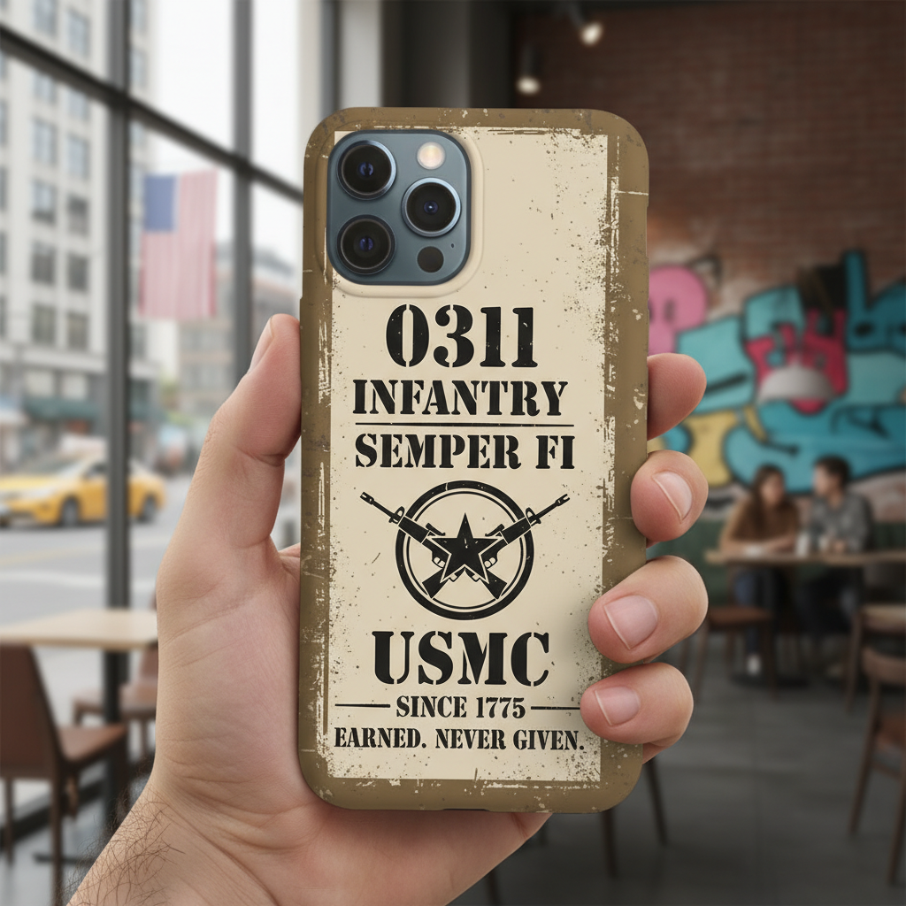 Personalizable USMC 0311 Infantry Rifleman Phone Case - Semper Fi Distressed Design