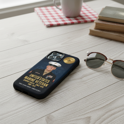 Custom USMC Veteran Phone Case with Photo | Personalized Marine Corps Commemorative Cover | Forged by Duty Since 1775