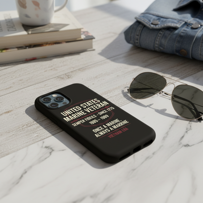 Personalized United States Marine Corps Phone Case - Custom Name & Year Military Veteran Protective Cover - Semper Fi Design