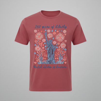 Statue of Liberty Fireworks – America 250 T-Shirt