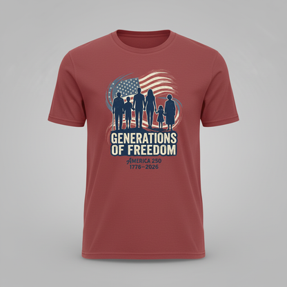 Generations of Freedom – America 250 Celebrating Family, Unity & Liberty (1776–2026) T-Shirt