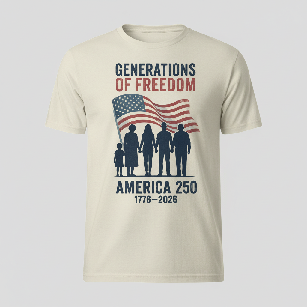 Generations of Freedom – America 250 Family Legacy T-Shirt (1776–2026)