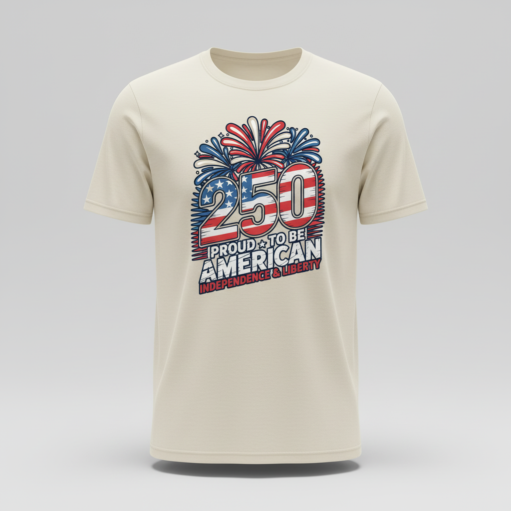 250 Proud to Be American — A Quarter Millennium of Independence, Freedom, and Enduring Liberty (1776–2026) T-Shirt