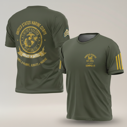 "Semper Fidelis" USMC "Forged In Battle" Heritage Tee