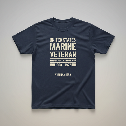 U.S. Marine Veteran T-Shirt - Vietnam Era 1968-1972 - Semper Fidelis Navy Tee