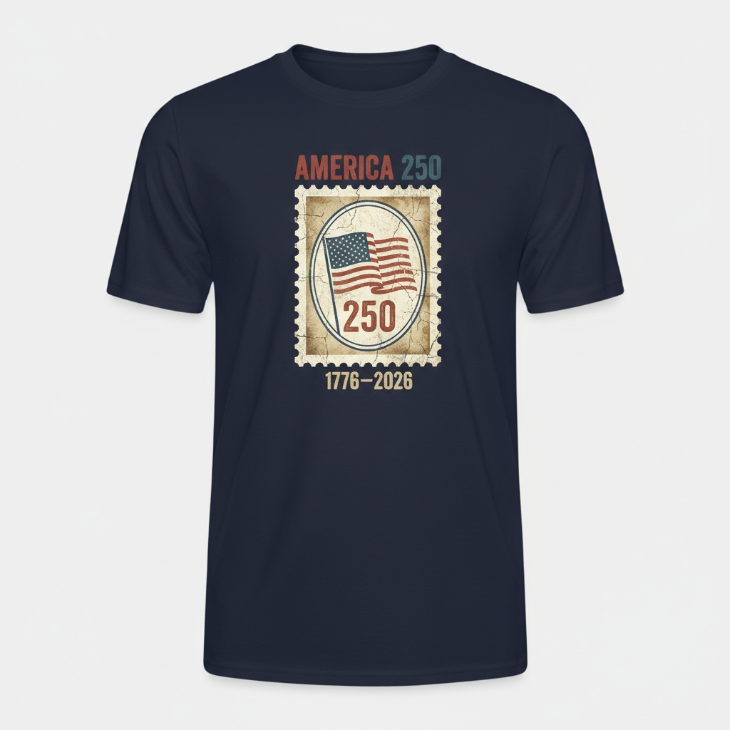 America 250 Commemorative Stamp Anniversary T-Shirt
