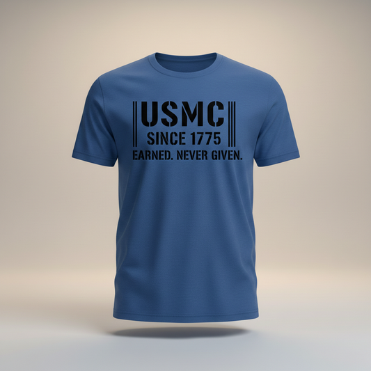 Official Style USMC Since 1775 Marines Men's Cotton T-Shirt