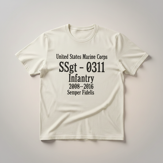 United States Marine Corps Staff Sergeant Shirt - 0311 Infantry MOS Veteran