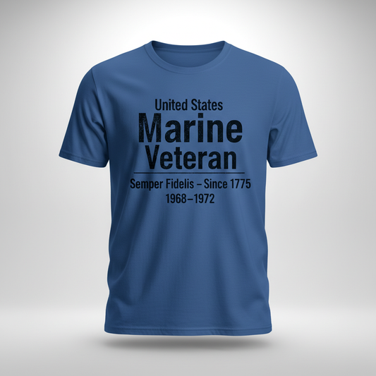 USMC Veteran Shirt 1968-1972 Service Era - Proud Marine Veteran Tee