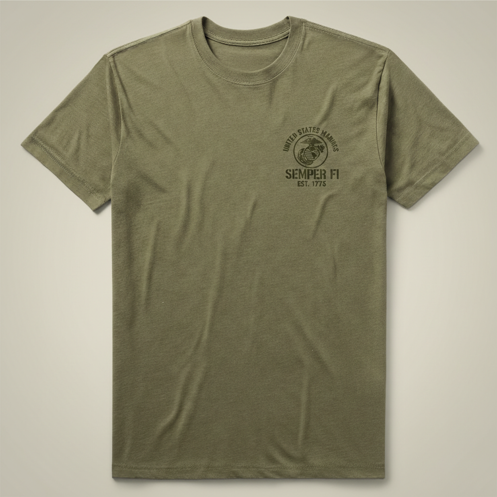 USMC "Semper Fi" Est. 1775 Pocket Logo Graphic Tee