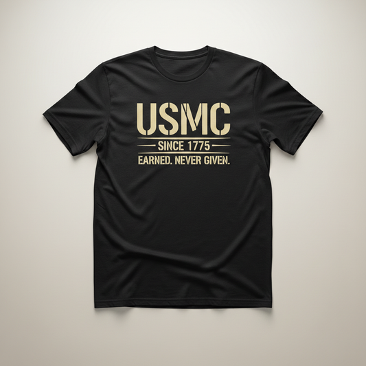 Earned Never Given: Official USMC Heritage T-Shirt - Marine Corps Pride Apparel