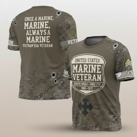 "Semper Fidelis" USMC Vietnam Era Veteran Camo Tribute Tee