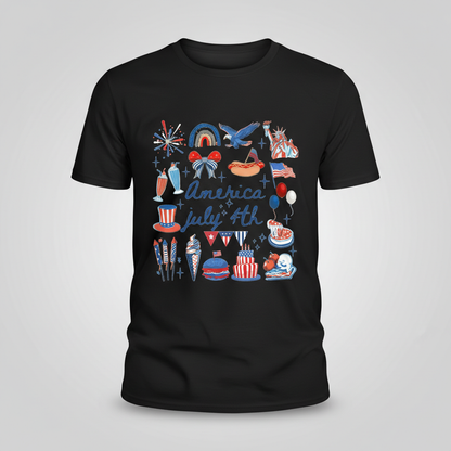 America 250 – July 4th Celebration Icons T-Shirt
