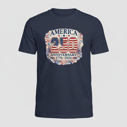 America 250 – Fireworks Anniversary Crest T-Shirt