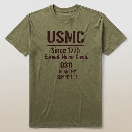 USMC "0311 Infantry" Semper Fi Tactical Military Tee