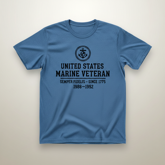 United States Marine Veteran T-Shirt - Semper Fidelis Since 1775 Tee