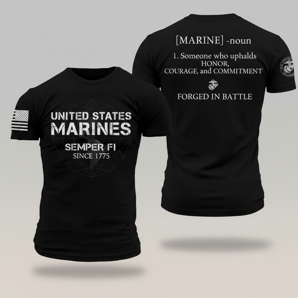 USMC "Honor, Courage, Commitment" Defined Veteran Tee