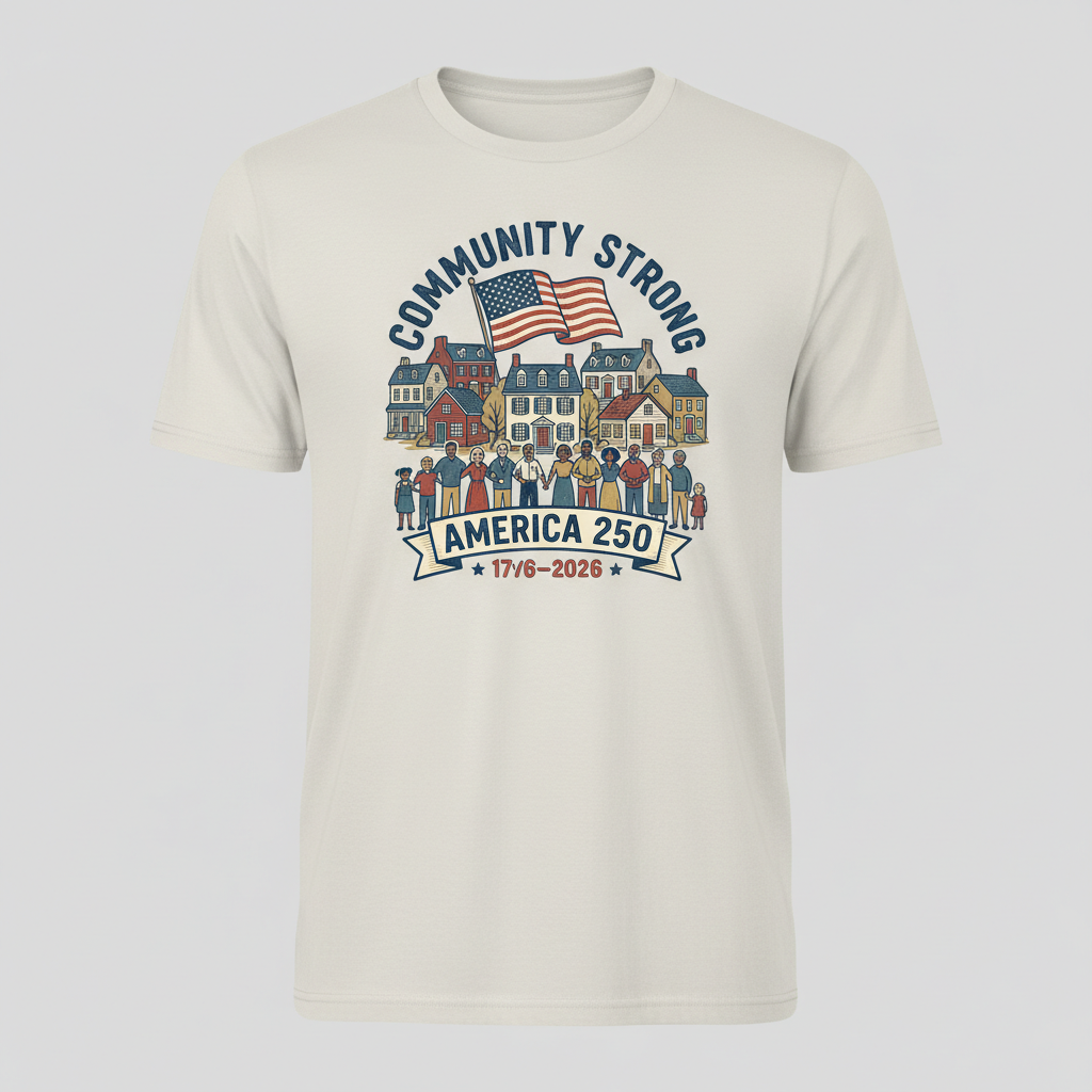 Community Strong – America 250 Celebrating Unity, Families and Local Heritage T-Shirt