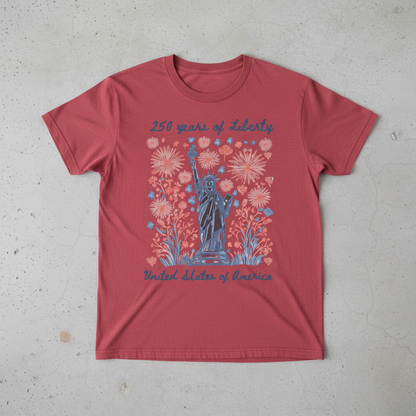 Statue of Liberty Fireworks – America 250 T-Shirt