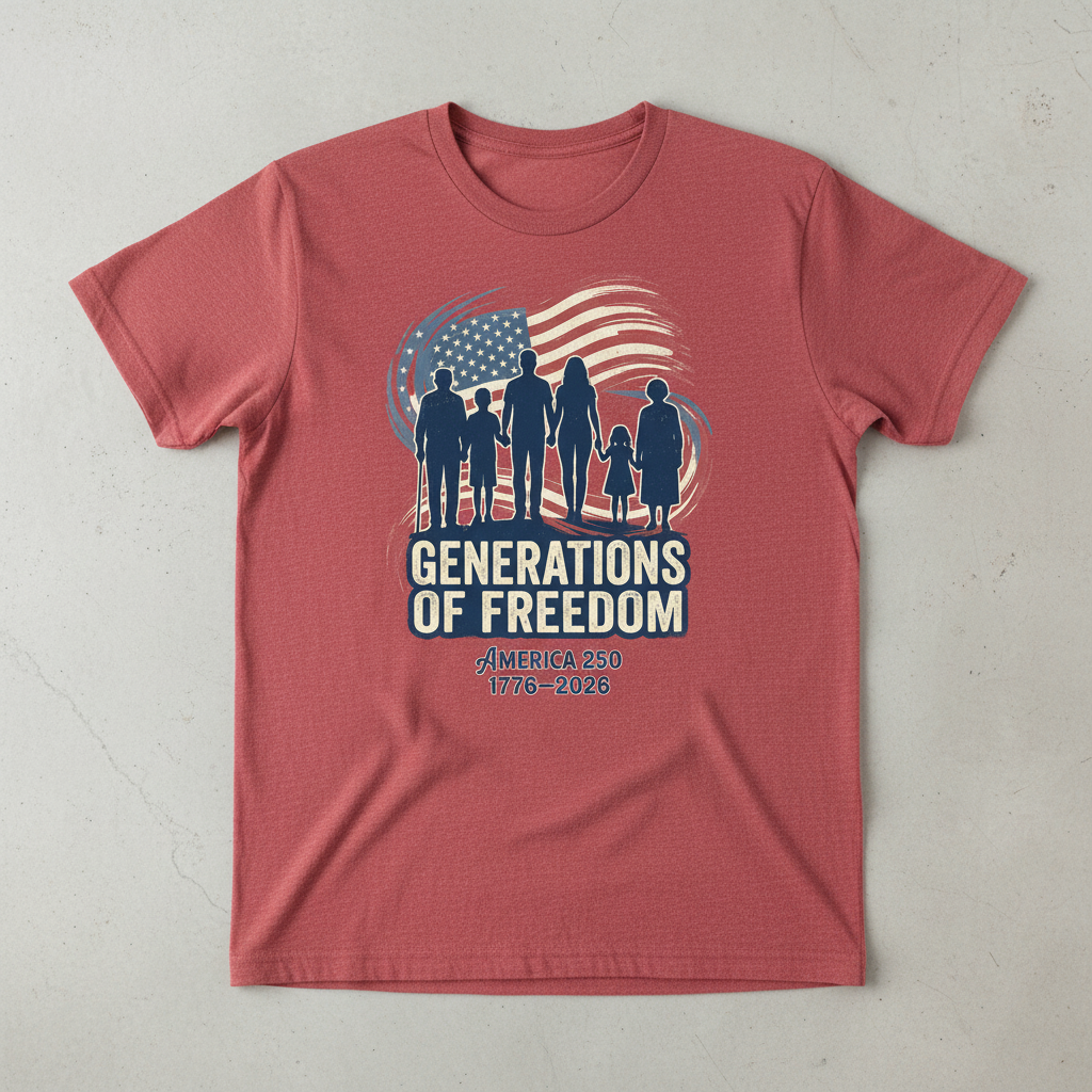 Generations of Freedom – America 250 Celebrating Family, Unity & Liberty (1776–2026) T-Shirt