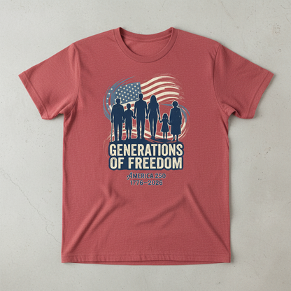 Generations of Freedom – America 250 Celebrating Family, Unity & Liberty (1776–2026) T-Shirt