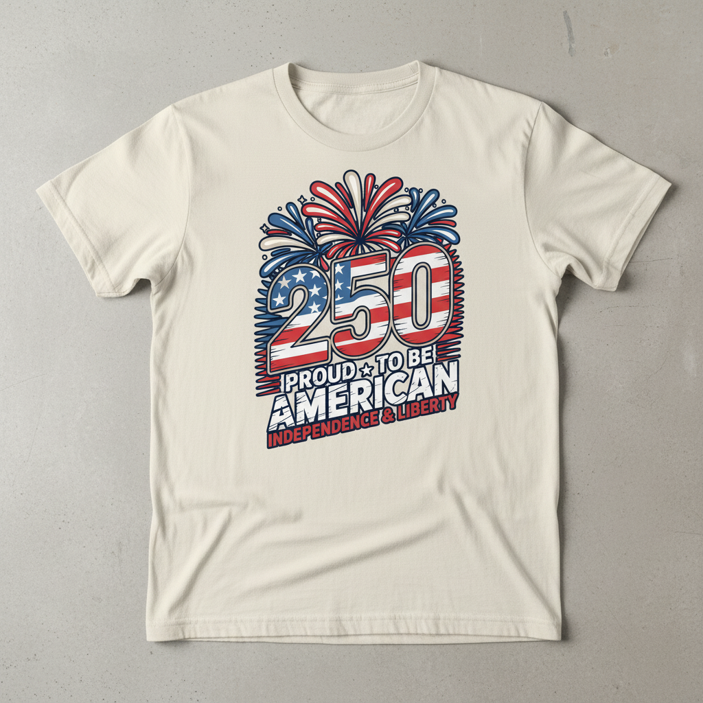 250 Proud to Be American — A Quarter Millennium of Independence, Freedom, and Enduring Liberty (1776–2026) T-Shirt