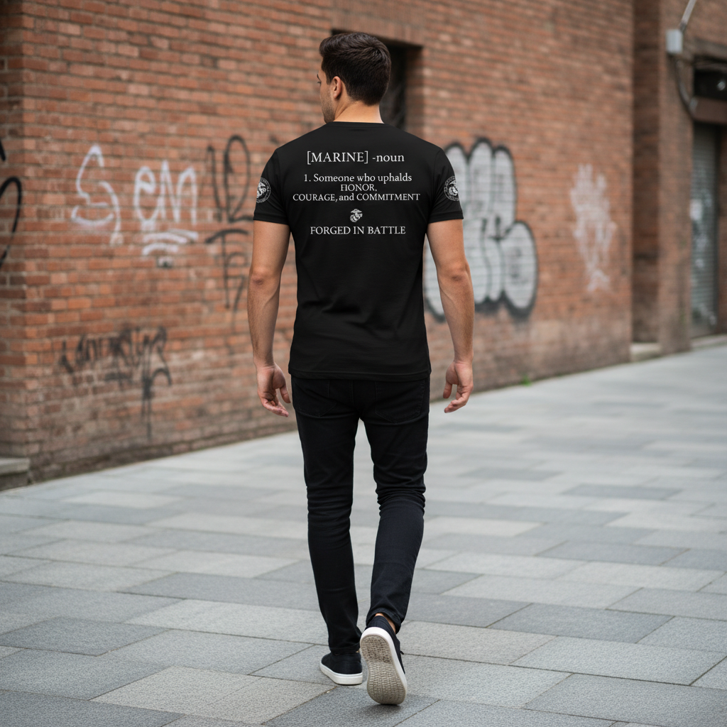 USMC "Honor, Courage, Commitment" Defined Veteran Tee