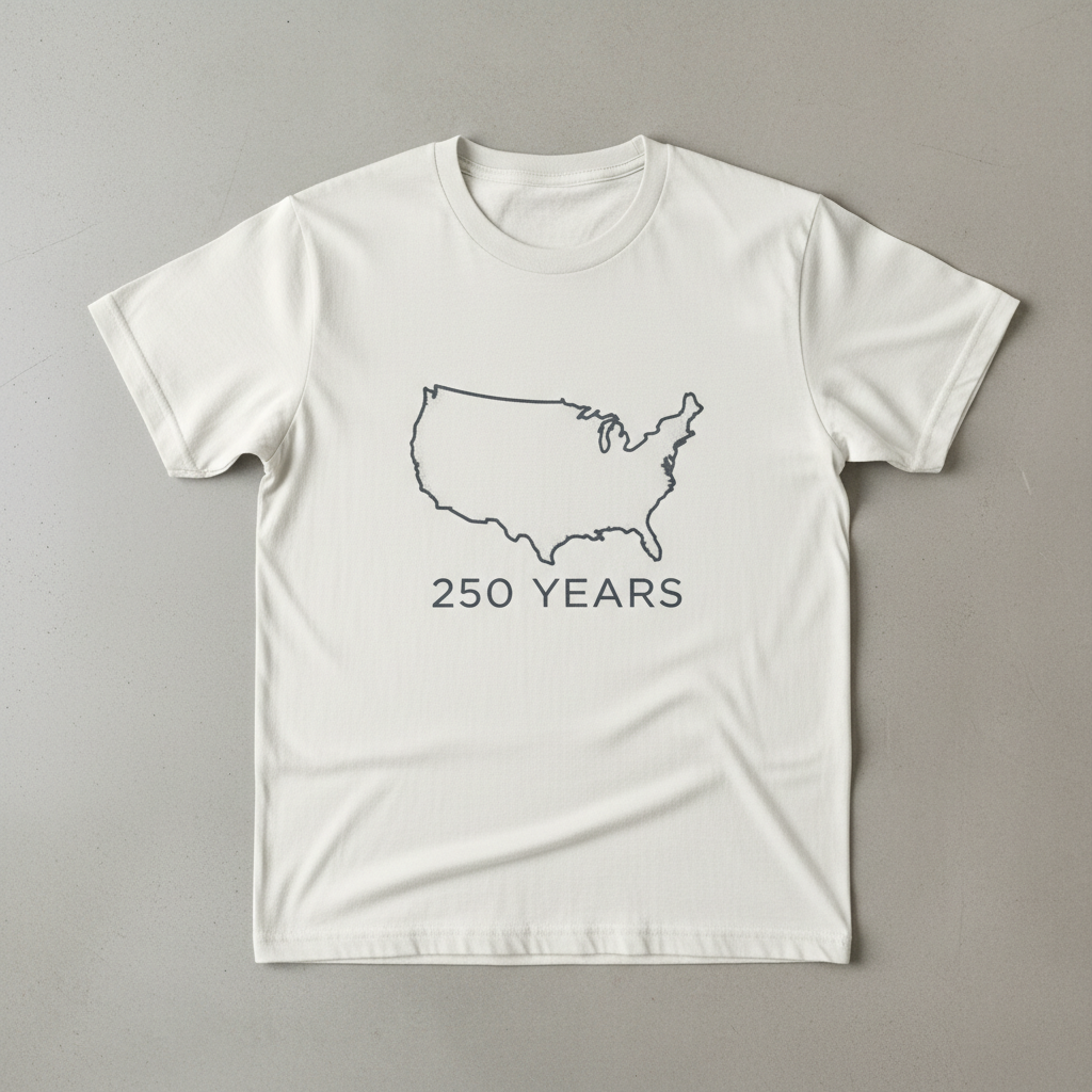Minimalist Map — America 250 Heritage Tee