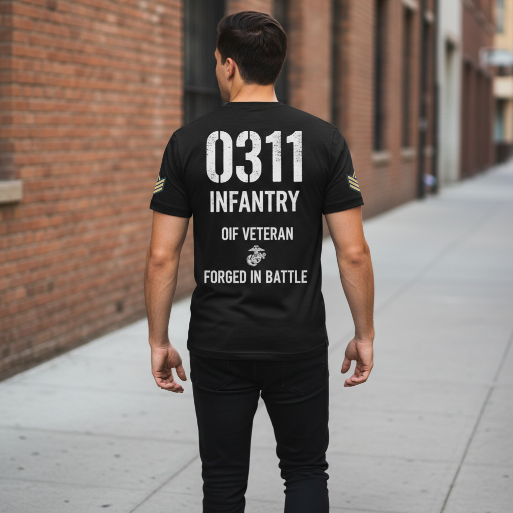 USMC "Semper Fidelis" SSgt 0311 Infantry OIF Veteran Tee