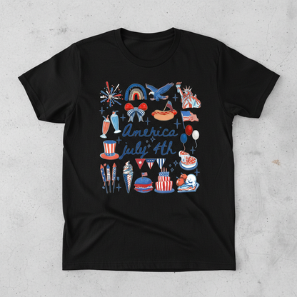 America 250 – July 4th Celebration Icons T-Shirt