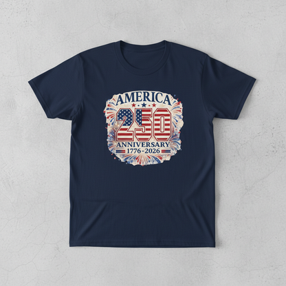America 250 – Fireworks Anniversary Crest T-Shirt