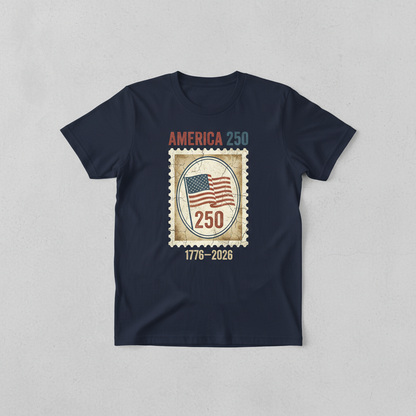 America 250 Commemorative Stamp Anniversary T-Shirt