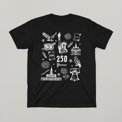 America 250 – Liberty Icons Collage T-Shirt