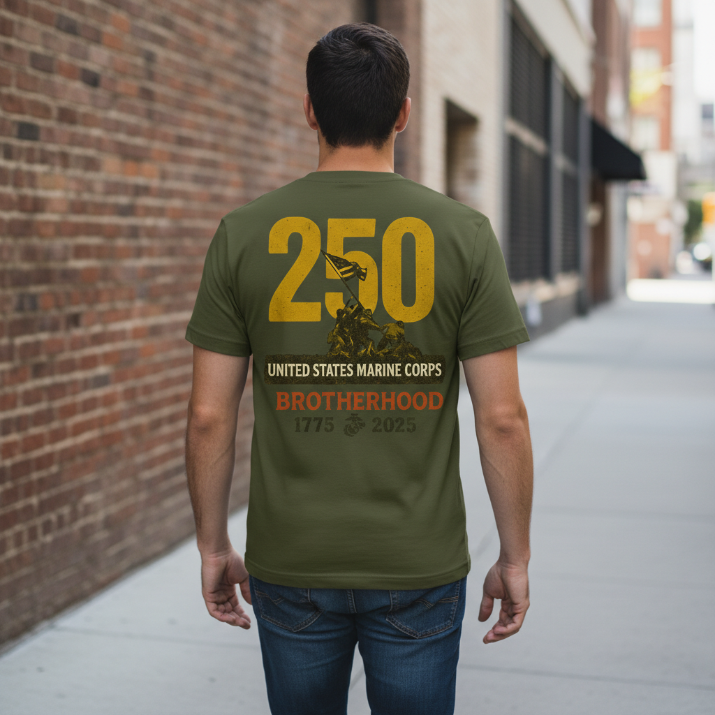 "America 250" USMC Brotherhood 1775-2025 Tribute Tee