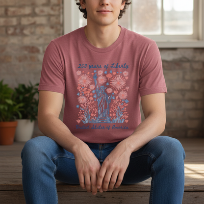 Statue of Liberty Fireworks – America 250 T-Shirt