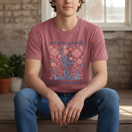 Statue of Liberty Fireworks – America 250 T-Shirt