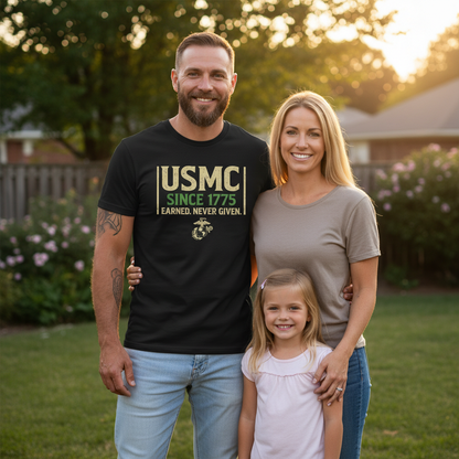 USMC "Earned Never Given" Heritage Emblem Tee